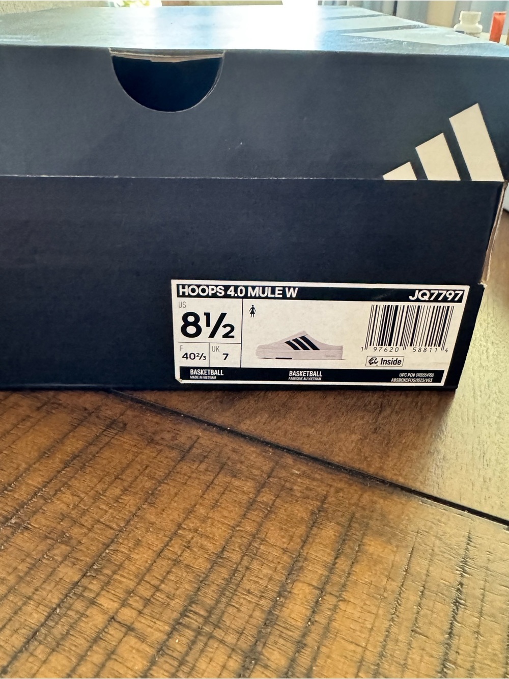 Adidas Hoops 4.0 Mule Crystal White Sneakers Size 8.5 - Picture 2 of 13